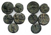 Lot of 5 Greek Æ coins, to be catalog. LOT SOLD AS IS, NO RETURNS