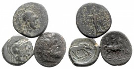 Lot of 3 Greek AE coins, to be catalog. Lot sold as is, no return