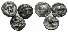 Pisidia, Selge, lot of 3 Greek AR diobols, to be catalog. Lot sold as is it, no returns