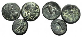 Lot of 3 Greek Æ coins, including Apamea and Pergamon, to be catalog. Lot sold as is, no returns