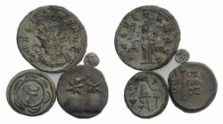 Mixed lot of 4 coins, including 3 Greek and 1 Roman Imperial Antoninianus (Gallienus), to be catalog. Lot sold as is it, no returns