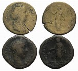 Lot of 2 Roman Imperial Æ Sestertii, including Diva Faustina I and Marcus Aurelius, to be catalog. LOT SOLD AS IS, NO RETURN