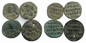 Lot of 4 Byzantine Æ coins, to be catalog. LOT SOLD AS IS, NO RETURN