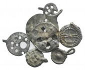Lot of 7 Medieval bronze Plaquettes-pendants. Lot sold as is, no return