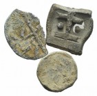 Lot of 3 Pb Medieval Tesserae. LOT SOLD AS IS, NO RETURNS