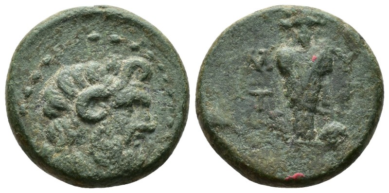 (Bronze. 6.47g 21mm) LESBOS. Mytilene. Ae (3rd-2nd centuries BC).
Head of Zeus ...