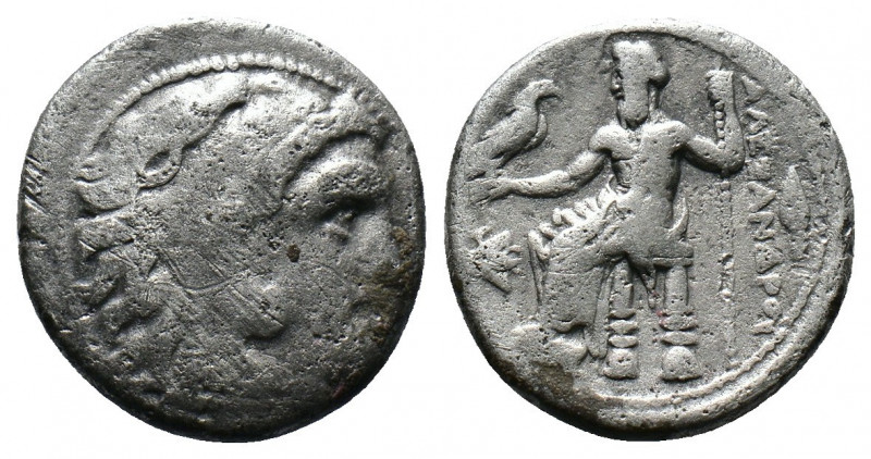 (Silver.4.00g 18mm) Kingdom of Macedon, Alexander III 'the Great' AR Drachm. cir...