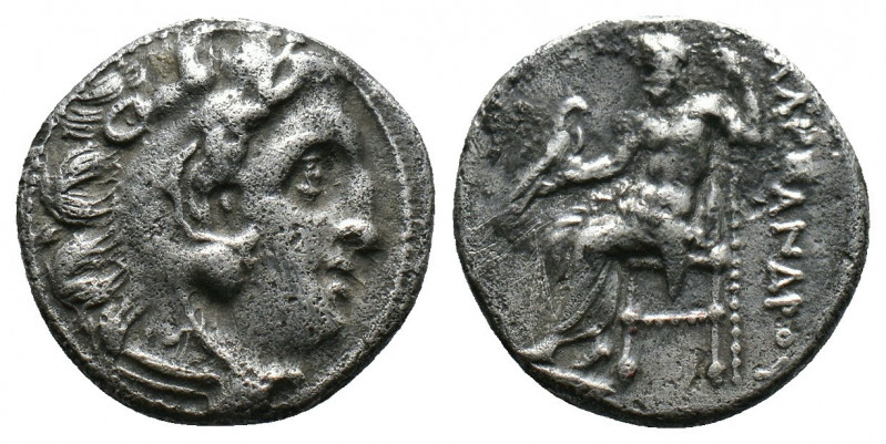 (Silver.4.12g 18mm) Kingdom of Macedon, Alexander III 'the Great' AR Drachm. cir...