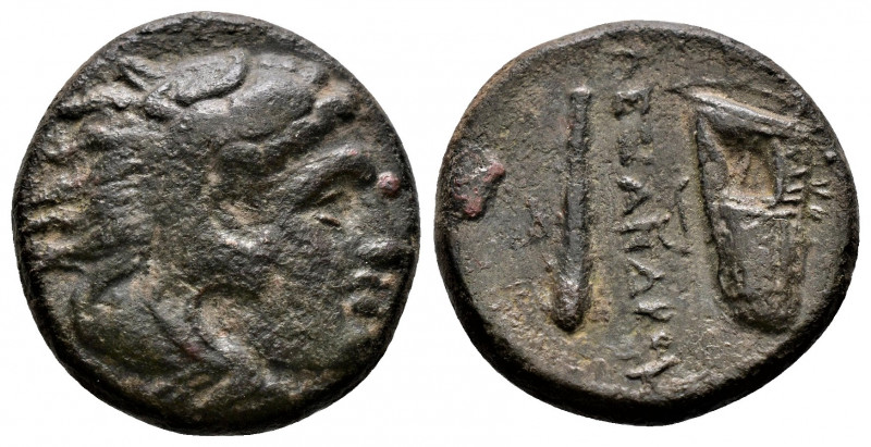 (Bronze.5.67g 19mm) KINGS OF MACEDON. Alexander III 'the Great' (336-323 BC). Ae...