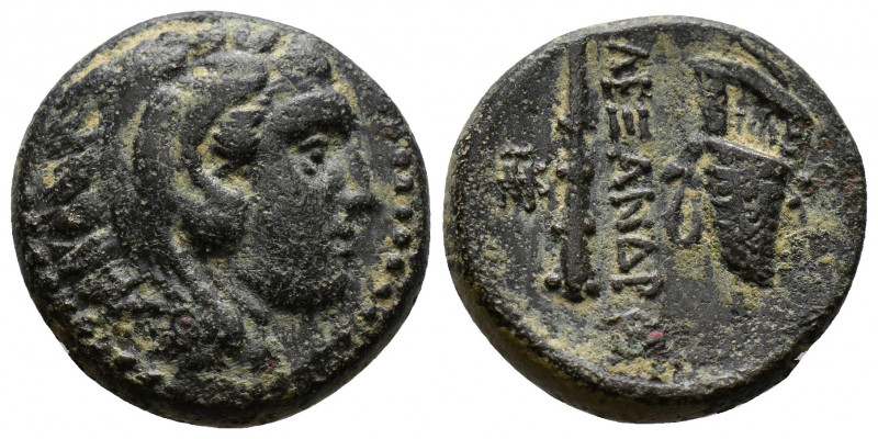 (Brozne.6.30g 19mm) KINGS OF MACEDON. Alexander III 'the Great' (336-323 BC). Ae...