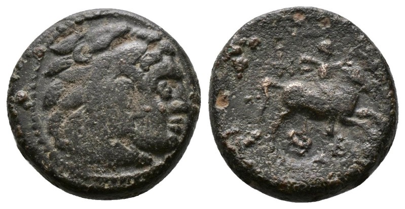 (Bronze.2.76g 14mm) KINGS OF MACEDON. Kassander (317-305 BC). Ae. Uncertain mint...