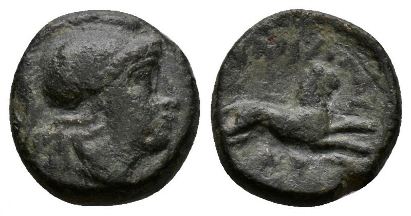 (Bronze.1.29g 11mm) Kings of Thrace. Uncertain mint in Thrace. Lysimachos 305-28...