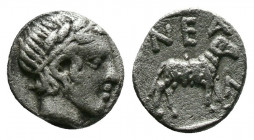 (Silver.0.56g 8mm) TROAS. Neandria. Obol (4th century BC).
 Laureate head of Apollo right.
Rev: NEAN./ Ram standing right within incuse square.
SNG Ar...