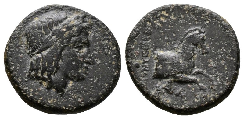 (Bronze.2.14g 16mm) IONIA, Kolophon (Circa 330-285 BC)
Laureate head of Apollo ...