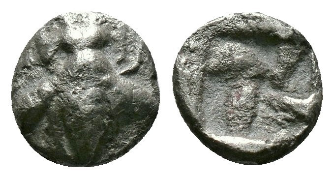 (Silver.0.35g 8mm) Ionia. Ephesos circa 550-500 BC. Obol AR
Bee / Incuse square ...