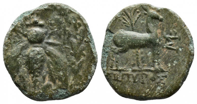 (Bronze.2.73g 18mm) Ionia. Ephesos circa 200-100 BC.
Bee within laurel wreath / ...
