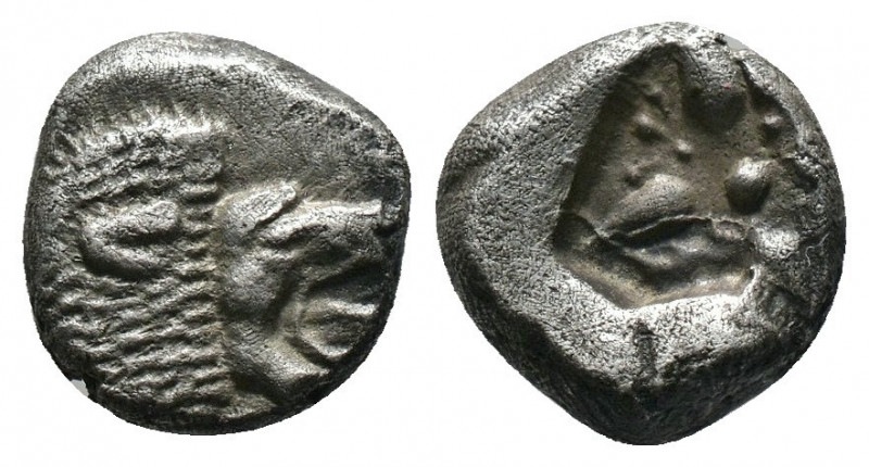 (Silver.1.29g 9mm) IONIA. Miletos. (Circa 6th-5th centuries BC).AR Obol 
Forepar...