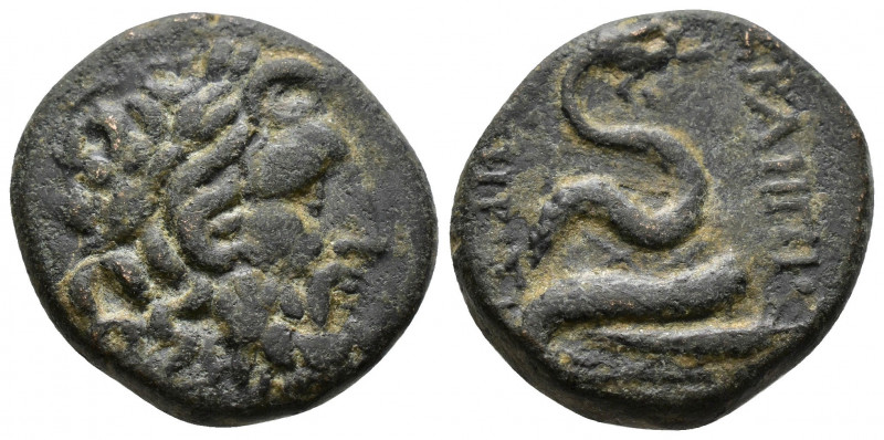 (Bronze.8.73g 20mm) MYSIA, Pergamon. (Circa 200-113 B.C.)
Laureate head of Askle...