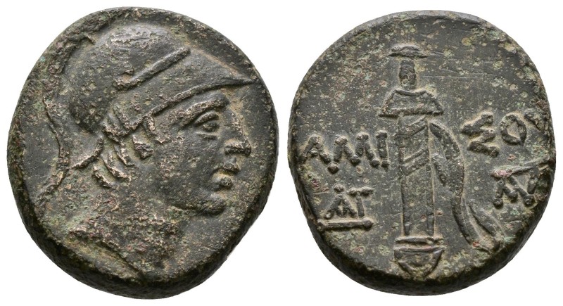 (Bronze, 8.11gr 19mm) PONTOS, Amisos. Circa 100-85 BC. AE.
Helmeted head of Are...