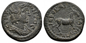 (Bronze.2.42g 17mm) LYDİA, Hierocaesarea. Pseudo-autonomous issue under Roman rule. (1st - 2nd century A.D).
CYNK-ΛHTOC, draped bust of The Senate rig...