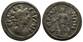 (Bronze.5.15g 23mm) MYSIA. Germe. Pseudo-autonomous. Time of the Antonines (138-192). Ae.
 IЄPA ΓЄPMH./ Turreted and draped bust of Tyche right.
Rev: ...