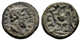 (Bronze.3.04g 16mm) PHRYGIA. Apamea. Pseudo-autonomous. Time of Septimius Severus to Macrinus (193-218). Ae.
Draped bust of Zeus Kelaineos right.
Rev:...