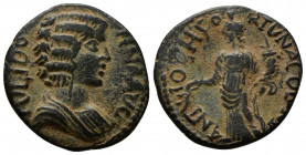 (Bronze, 5.30gr 23mm) Pisidia, Antiochia. Julia Domna (Augusta, 193-217) AE 
draped bust of Julia Domna right 
Rev: ANTIOCH GEN COL C, Genius, kalatho...