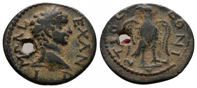 (Bronze, 2.27gr 19mm) PISIDIA. Antiochia. Severus Alexander (222-235). AE. 
 Lau...