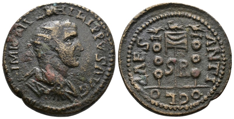(Bronze, 10.89gr 27mm) PISIDIA. Antioch. Philip I the Arab (244-249). AE.
Radia...