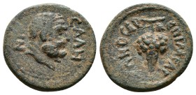 (Bronze.2.23g 18mm) LYDIA. Sala. Pseudo-autonomous issue Time of Trajan (98-117) AE Melitôn Sala. (archon)
ϹΑΛΗΝΩΝ; /bearded head of Heracles, right....