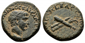 (Bronze, 6.15gr 18mm) Pontus, Heracleopolis (as Sebastopolis). Trajan. A.D. 98-117. AE 
laureate head of Trajan right 
Rev.crossed club and bowcase & ...