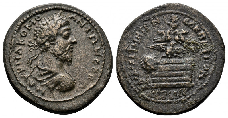 (Bronze, 22.73gr 35mm) PONTUS. Amaseia. Commodus (177-192). AE
Laureate, draped ...