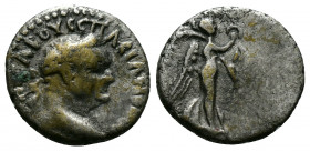 (Silver, 1.82gr 15mm) CAPPADOCIA, Caesarea-Eusebia. Vespasian. AD 69-79. 
 Laureate head right / Nike, holding wreath and palm frond, advancing right ...