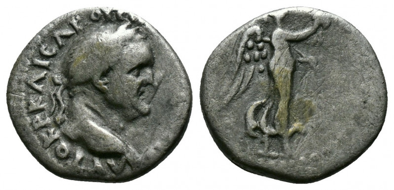 (Silver, 1.70gr 14mm) CAPPADOCIA, Caesarea-Eusebia. Vespasian. AD 69-79. 
 Laure...