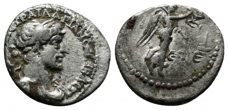 (Silver, 1.44gr 15mm) Cappadocia. Caesarea, Hadrian AR Hemidrachm AD 120-121.
La...
