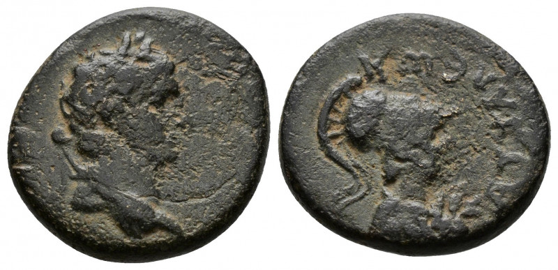 (Bronze, 5.50gr 19mm) Cappadocia. Tyana.(?) Caracalla AD 198-217. AE.
laureate h...