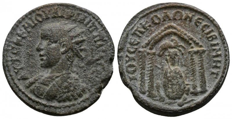 (Bronze, 11.34 gr 26mm) MESOPOTAMIA, Nisibis. Philip I. 244-249 AD. AE.
 Radiate...