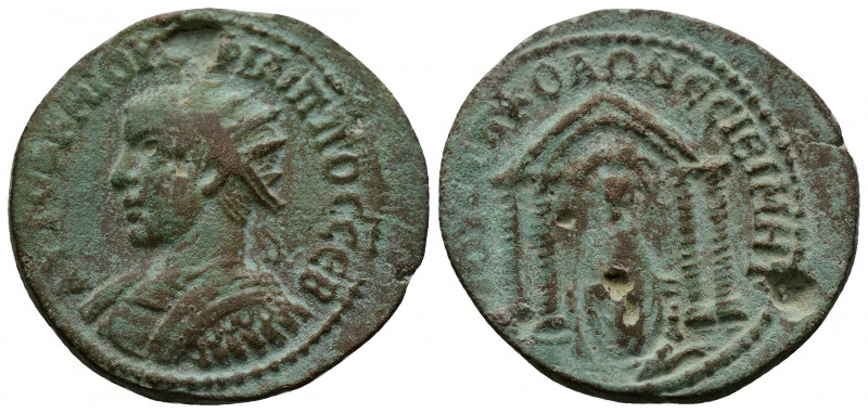 (Bronze, 7.47 gr 25mm) MESOPOTAMIA, Nisibis. Philip I. 244-249 AD. AE.
 Radiate ...