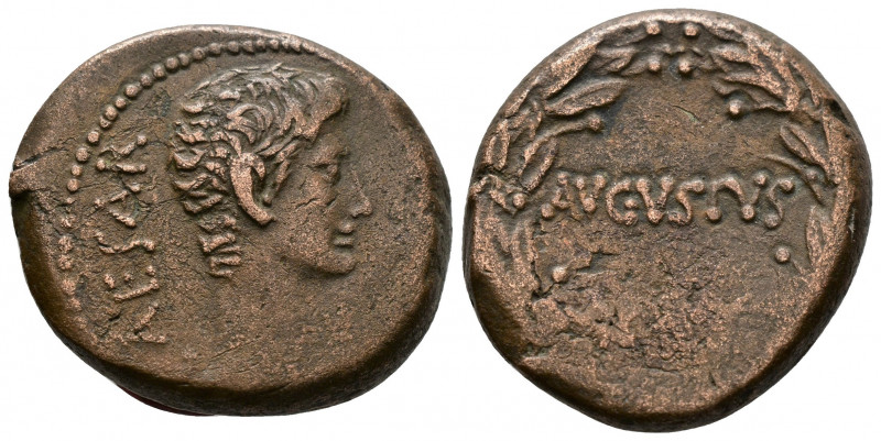 (Bronze, 15.55gr 26mm) Augustus of uncertain mint, Asia Minor. Circa 25 BC.
 bar...