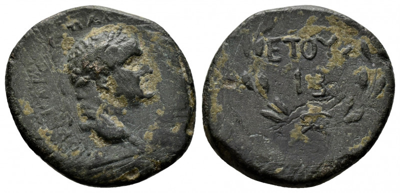 (Bronze, 3.98gr 19mm) ASIA MINOR. Uncertain. Vespasian, 69-79. AE. 
 AYTOKP KAIC...