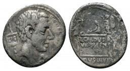 (Silver. 3.63g 19mm) C. COELIUS CALDUS. Denarius (53 BC). Rome.
 C COEL CALDVS / COS./ Bare head right; standard inscibed HS to left.
Rev: C CALDVS / ...