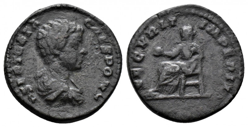 (Bronze.2.54g 18mm) Geta AD 198-211 AE Limes Denarius Rome
Bareheaded, draped an...