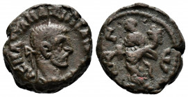 (Billon.8.16g 18mm) Maximianus Herculius, 286-305 AD. Potin Tetradrachm (7.33 gm), Yr. 7 (291/2), officina gamma. 
Laureate bust / Dikaiosyne holding ...