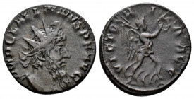 (Bronze.3.74g 21mm) Laelianus. Romano-Gallic Usurper, AD 269. Antoninianus Colonia Agrippina (Cologne) mint. 3rd emission. 
Radiate and cuirassed bust...