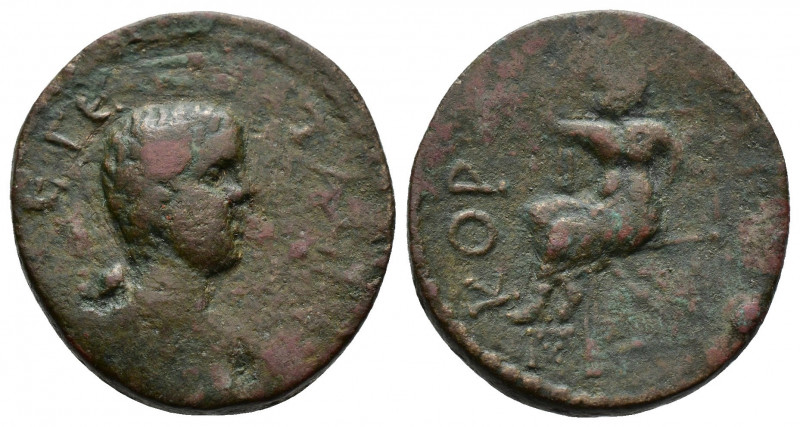 (Bronze.7.74g 22mm) CORCYRA, Corcyra. Geta. As Caesar, AD 198-209.AE
 Bare-heade...