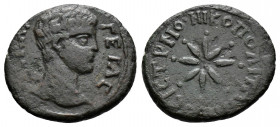 (Bronze.2.73g 17mm) MOESIA INFERIOR. Nicopolis ad Istrum. Geta AD 209-212 AE
Bare head right.
Rev: Star within crescent
Varbanov 3230