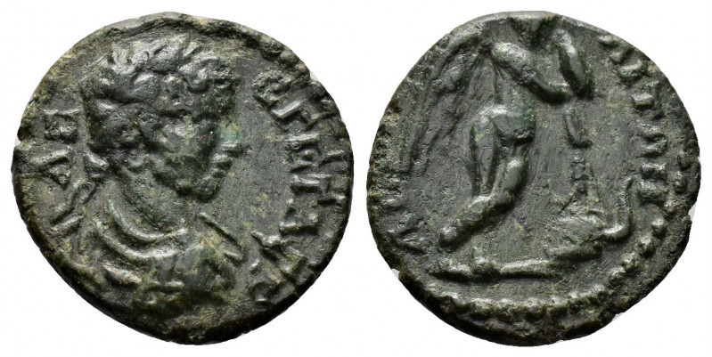 (Bronze 2.74g 18mm) THRACE. Anchialus. Geta (Caesar, 198-209). Ae.
Bareheaded, d...