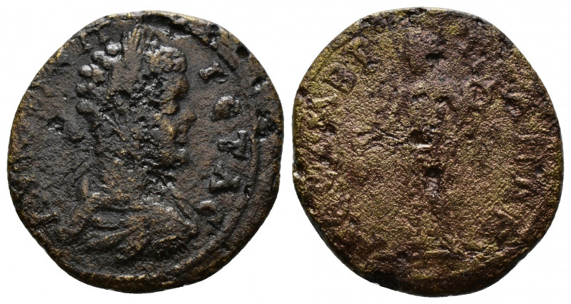 (Bronze.4.99g 23mm) THRACE, Mesembria. Geta (Caesar, 198-209). Ae.
Laureate, dra...