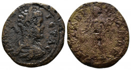 (Bronze.4.99g 23mm) THRACE, Mesembria. Geta (Caesar, 198-209). Ae.
Laureate, draped, and cuirassed bust right
Rev: Hermes standing left, holding purse...