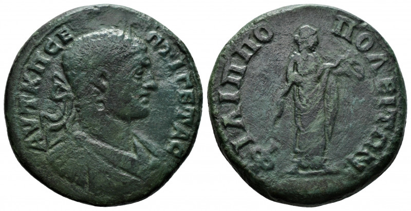 (Bronze.15.47g 29mm) Thrace. Philippopolis. Geta AD 198-211 AE
Laureate head rig...